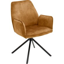 Polsterdrehstuhl >Ottawa< (2-er Set) in Curry aus Metall - 60x89x64cm (BxHxT)