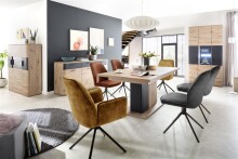 Polsterdrehstuhl >Ottawa< (2-er Set) in Curry aus Metall - 60x89x64cm (BxHxT)