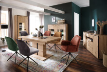 Polsterdrehstuhl >Ottawa< (2-er Set) in Curry aus Metall - 60x89x64cm (BxHxT)