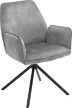 Polsterdrehstuhl >Ottawa< (2-er Set) in Grau aus Metall - 60x89x64cm (BxHxT)