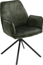 Polsterdrehstuhl >Ottawa< (2-er Set) in Olive aus Metall - 60x89x64cm (BxHxT)