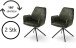 Polsterdrehstuhl >Ottawa< (2-er Set) in Olive aus Metall - 60x89x64cm (BxHxT)