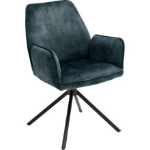 Polsterdrehstuhl >Ottawa< (2-er Set) in Petrol aus Metall - 60x89x64cm (BxHxT)