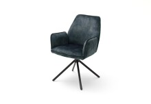 Polsterdrehstuhl >Ottawa< (2-er Set) in Petrol aus Metall - 60x89x64cm (BxHxT)