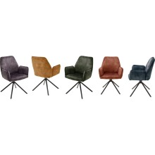 Polsterdrehstuhl >Ottawa< (2-er Set) in Petrol aus Metall - 60x89x64cm (BxHxT)