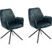 Polsterdrehstuhl >Ottawa< (2-er Set) in Petrol aus Metall - 60x89x64cm (BxHxT)