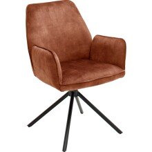 Polsterdrehstuhl >Ottawa< (2-er Set) in Rostbraun aus Metall - 60x89x64cm (BxHxT)