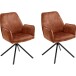 Polsterdrehstuhl >Ottawa< (2-er Set) in Rostbraun aus Metall - 60x89x64cm (BxHxT)