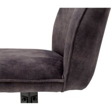 Polsterdrehstuhl >Ottawa< (2-er Set) in Anthrazit aus Metall - 52x89x64cm (BxHxT)