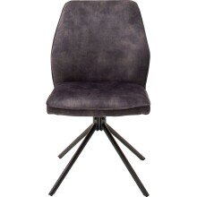 Polsterdrehstuhl >Ottawa< (2-er Set) in Anthrazit aus Metall - 52x89x64cm (BxHxT)