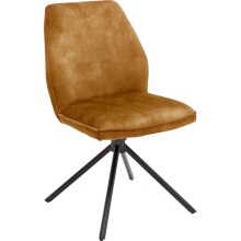 Polsterdrehstuhl >Ottawa< (2-er Set) in Curry aus Metall - 52x89x64cm (BxHxT)