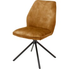 Polsterdrehstuhl >Ottawa< (2-er Set) in Curry aus Metall - 52x89x64cm (BxHxT)