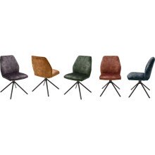 Polsterdrehstuhl >Ottawa< (2-er Set) in Curry aus Metall - 52x89x64cm (BxHxT)