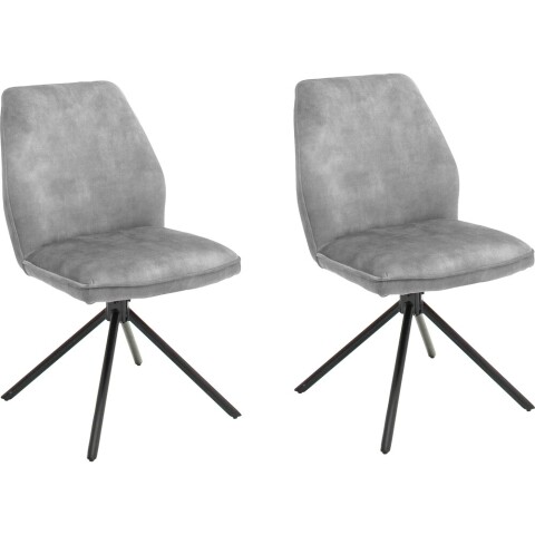 Polsterdrehstuhl >Ottawa< (2-er Set) in Grau aus Metall - 52x89x64cm (BxHxT)
