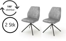 Polsterdrehstuhl >Ottawa< (2-er Set) in Grau aus Metall - 52x89x64cm (BxHxT)