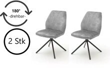 Polsterdrehstuhl >Ottawa< (2-er Set) in Grau aus Metall - 52x89x64cm (BxHxT)