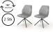 Polsterdrehstuhl >Ottawa< (2-er Set) in Grau aus Metall - 52x89x64cm (BxHxT)