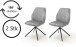 Polsterdrehstuhl >Ottawa< (2-er Set) in Grau aus Metall - 52x89x64cm (BxHxT)