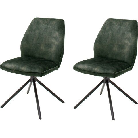 Polsterdrehstuhl >Ottawa< (2-er Set) in Olive aus Metall - 52x89x64cm (BxHxT)