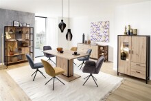 Polsterdrehstuhl >Ottawa< (2-er Set) in Petrol aus Metall - 52x89x64cm (BxHxT)