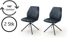 Polsterdrehstuhl >Ottawa< (2-er Set) in Petrol aus Metall - 52x89x64cm (BxHxT)