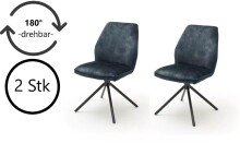 Polsterdrehstuhl >Ottawa< (2-er Set) in Petrol aus Metall - 52x89x64cm (BxHxT)