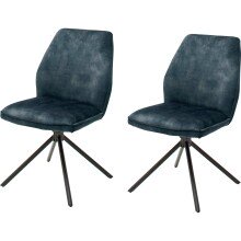Polsterdrehstuhl >Ottawa< (2-er Set) in Petrol aus Metall - 52x89x64cm (BxHxT)
