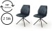 Polsterdrehstuhl >Ottawa< (2-er Set) in Petrol aus Metall - 52x89x64cm (BxHxT)