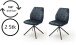 Polsterdrehstuhl >Ottawa< (2-er Set) in Petrol aus Metall - 52x89x64cm (BxHxT)
