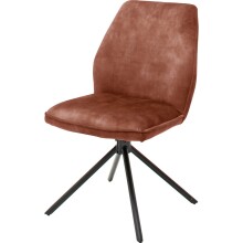 Polsterdrehstuhl >Ottawa< (2-er Set) in Rostbraun aus Metall - 52x89x64cm (BxHxT)