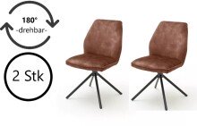 Polsterdrehstuhl >Ottawa< (2-er Set) in Rostbraun aus Metall - 52x89x64cm (BxHxT)