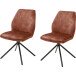 Polsterdrehstuhl >Ottawa< (2-er Set) in Rostbraun aus Metall - 52x89x64cm (BxHxT)