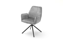 Polsterstuhl >Ottawa< (2-er Set) in Grau aus Metall - 60x89x64cm (BxHxT)