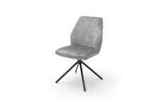 Polsterstuhl >Ottawa< (2-er Set) in Grau aus Metall - 52x89x64cm (BxHxT)
