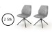 Polsterstuhl >Ottawa< (2-er Set) in Grau aus Metall - 52x89x64cm (BxHxT)