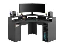 Schreibtisch >Zetel< in Anthrazit - 139x90,5x139cm (BxHxT)
