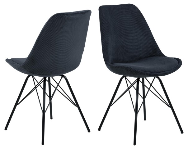 Esszimmerstuhl >Ermina< (2-er Set) in Anthrazit - 48,5x85,5x54 (BxHxT)