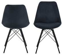 Esszimmerstuhl >Ermina< (2-er Set) in Anthrazit - 48,5x85,5x54 (BxHxT)