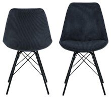 Esszimmerstuhl >Ermina< (2-er Set) in Anthrazit - 48,5x85,5x54 (BxHxT)