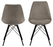 Esszimmerstuhl >Ermina< (2-er Set) in Beige aus Metall - 48,5x85,5x54cm (BxHxT)