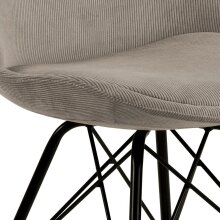 Esszimmerstuhl >Ermina< (2-er Set) in Beige aus Metall - 48,5x85,5x54cm (BxHxT)