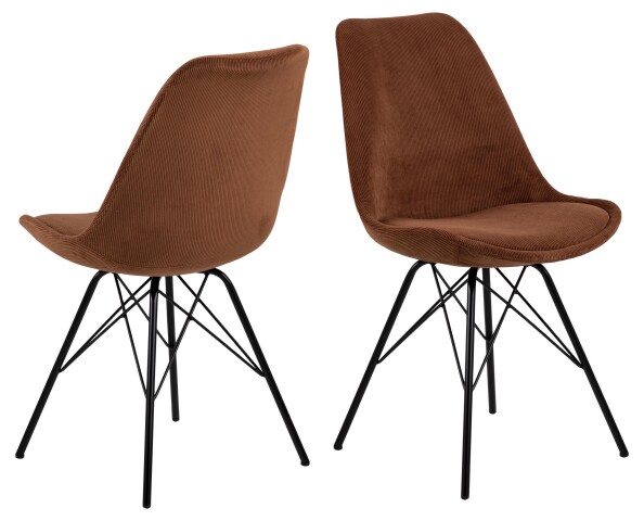 Esszimmerstuhl >Ermina< (2-er Set) in Kupfer aus Metall - 48,5x85,5x54cm (BxHxT)