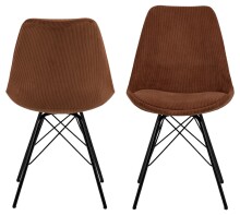 Esszimmerstuhl >Ermina< (2-er Set) in Kupfer aus Metall - 48,5x85,5x54cm (BxHxT)