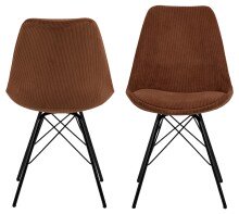 Esszimmerstuhl >Ermina< (2-er Set) in Kupfer aus Metall - 48,5x85,5x54cm (BxHxT)