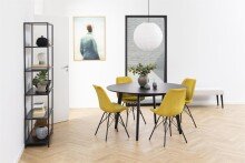 Esszimmerstuhl >Ermina< (2-er Set) in Gelb aus Metall - 48,5x85,5x54cm (BxHxT)