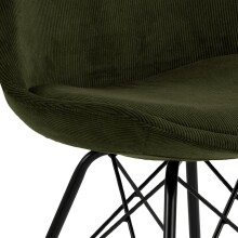 Esszimmerstuhl >Ermina< (2-er Set) in Olivgrün aus Metall - 48,5x85,5x54 (BxHxT)