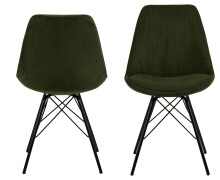 Esszimmerstuhl >Ermina< (2-er Set) in Olivgrün aus Metall - 48,5x85,5x54 (BxHxT)
