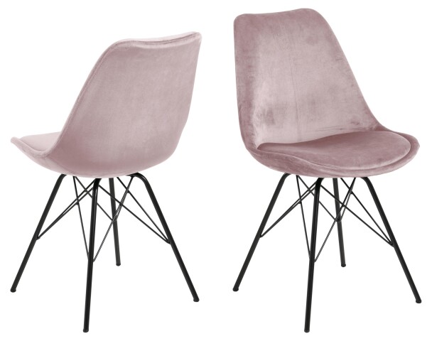Esszimmerstuhl >Ermina< (2-er Set) in Dusty Rose - 48,5x85,5x54 (BxHxT)