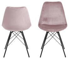 Esszimmerstuhl >Ermina< (2-er Set) in Dusty Rose - 48,5x85,5x54 (BxHxT)