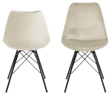 Esszimmerstuhl >Ermina< (2-er Set) in Sand aus Metall - 48,5x85,5x54cm (BxHxT)